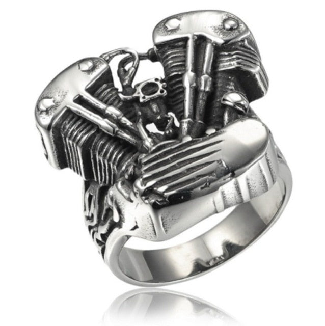 Harley Engine Design Biker Ring