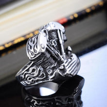 Load image into Gallery viewer, Harley Engine Design Biker Ring